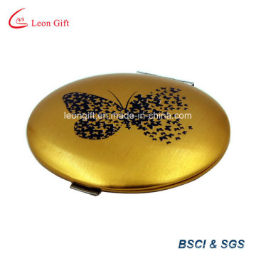 Алюминиевое зеркало для макияжа с золотым покрытием в виде бабочки